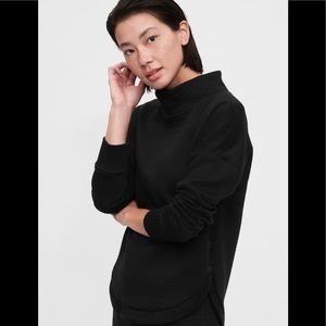 NWT GapFit Mockneck Jacquard sweatshirt Black XS